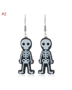 Wholesale Fashion Jewelry Halloween Series Creative Design Resin Hook Earrings - Cute Skull