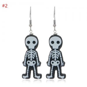 Wholesale Fashion Jewelry Halloween Series Creative Design Resin Hook Earrings - Cute Skull