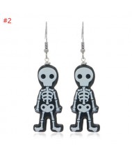Wholesale Fashion Jewelry Halloween Series Creative Design Resin Hook Earrings - Cute Skull