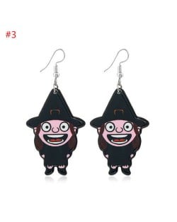 Wholesale Fashion Jewelry Halloween Series Creative Design Resin Hook Earrings - Magician