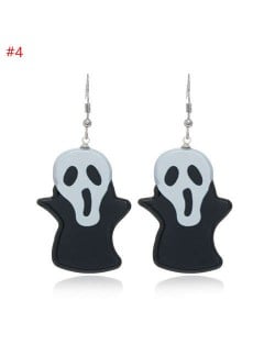 Wholesale Fashion Jewelry Halloween Series Creative Design Resin Hook Earrings - Ghost