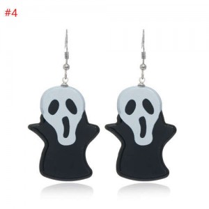 Wholesale Fashion Jewelry Halloween Series Creative Design Resin Hook Earrings - Ghost