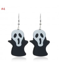 Wholesale Fashion Jewelry Halloween Series Creative Design Resin Hook Earrings - Ghost