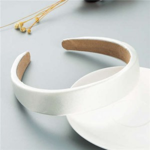 Korean Candy Color Minimalist Design Smoothy Silky Women Hair Hoop - White