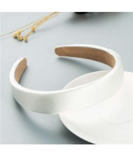 Korean Candy Color Minimalist Design Smoothy Silky Women Hair Hoop - White