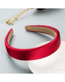 Korean Candy Color Minimalist Design Smoothy Silky Women Hair Hoop - Red