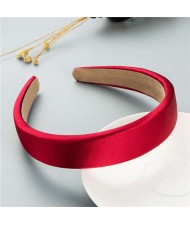Korean Candy Color Minimalist Design Smoothy Silky Women Hair Hoop - Red