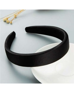 Korean Candy Color Minimalist Design Smoothy Silky Women Hair Hoop - Black