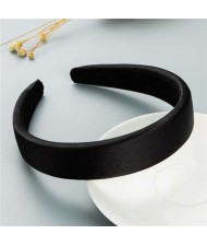Korean Candy Color Minimalist Design Smoothy Silky Women Hair Hoop - Black