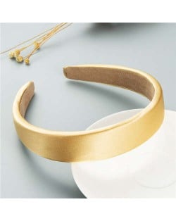 Korean Candy Color Minimalist Design Smoothy Silky Women Hair Hoop - Golden