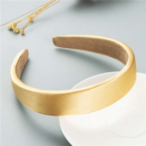 Korean Candy Color Minimalist Design Smoothy Silky Women Hair Hoop - Golden