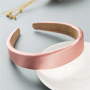 Korean Candy Color Minimalist Design Smoothy Silky Women Hair Hoop - Pink