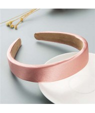 Korean Candy Color Minimalist Design Smoothy Silky Women Hair Hoop - Pink