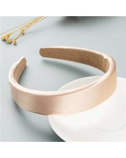 Korean Candy Color Minimalist Design Smoothy Silky Women Hair Hoop - Champagne