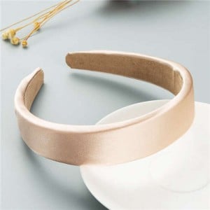 Korean Candy Color Minimalist Design Smoothy Silky Women Hair Hoop - Champagne