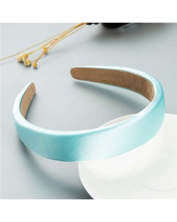 Korean Candy Color Minimalist Design Smoothy Silky Women Hair Hoop - Light Blue
