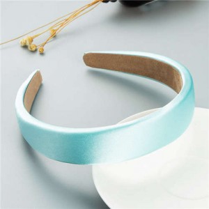 Korean Candy Color Minimalist Design Smoothy Silky Women Hair Hoop - Light Blue