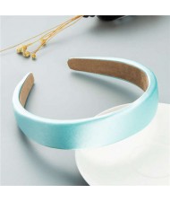 Korean Candy Color Minimalist Design Smoothy Silky Women Hair Hoop - Light Blue