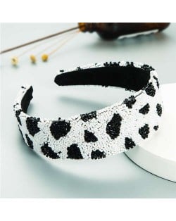 U.S Fashion Beads Leopard and Zebra Prints Classic Design Hair Hoop - Leopard