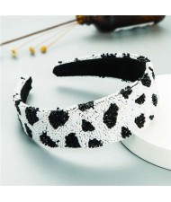 U.S Fashion Beads Leopard and Zebra Prints Classic Design Hair Hoop - Leopard