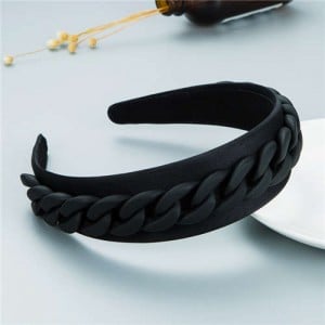 Wholesale Accessories Candy Color Chain Embellished Folk Style Fashion Hair Hoop - Black