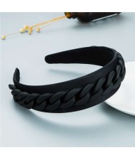 Wholesale Accessories Candy Color Chain Embellished Folk Style Fashion Hair Hoop - Black