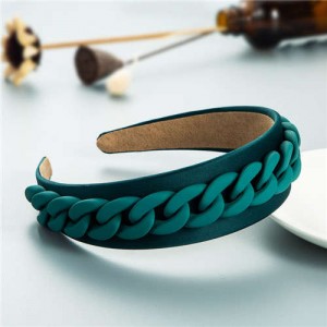 Wholesale Accessories Candy Color Chain Embellished Folk Style Fashion Hair Hoop - Green