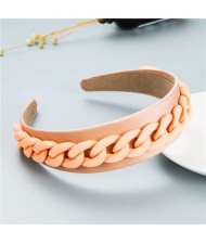 Wholesale Accessories Candy Color Chain Embellished Folk Style Fashion Hair Hoop - Champagne