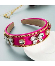 Rhinestone Butterfly Decorated Vintage Personality Alloy Chain Embellished Women Hair Hoop - Rose