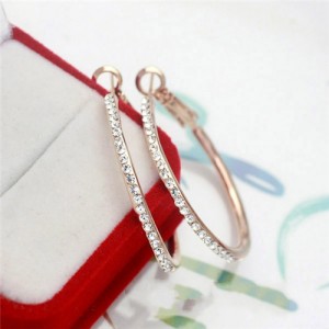 Plain Simple Design Rose Gold Hoop Earrings