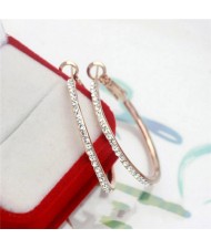 Plain Simple Design Rose Gold Hoop Earrings