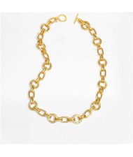 U.S. Hip-hop Style Fashion Golden Link Chain Classic Design Bold Women Wholesale Copper Necklace