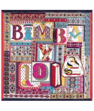 Assorted Alphabets Element Puzzle Design U.S. and European Fashion Women Square Scarf - Rose