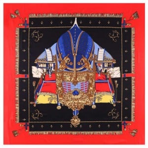 Royal Tent Design European Fashion 130*130 cm Women Square Scarf - Red