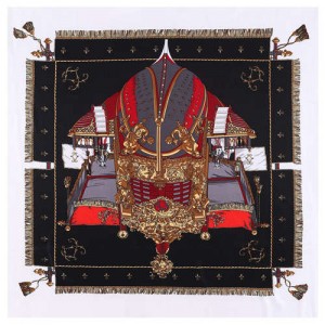 Royal Tent Design European Fashion 130*130 cm Women Square Scarf - White