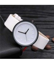 Candy Color Three-dimensional Arabic Numerals Index Design Korean Women Casual Wrist Watch - White