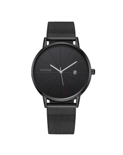 Candy Color Three-dimensional Arabic Numerals Index Design Korean Women Casual Wrist Watch - Black