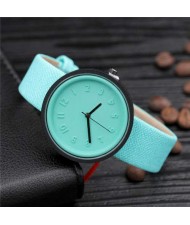 Candy Color Three-dimensional Arabic Numerals Index Design Korean Women Casual Wrist Watch - Green