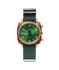 High Fashion Multiple Index Dials French Casual Design Women Wrist Watch - Green