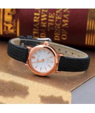 Classic Design Women Slim Fashion Leather Wrist Wholesale Watch - White