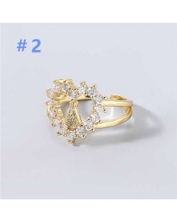 U.S and European Rhinestone Inlaid Geometric Minimalist Design Women Wholesale Costume Ring - Design 2