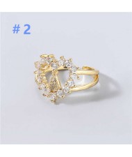 U.S and European Rhinestone Inlaid Geometric Minimalist Design Women Wholesale Costume Ring - Design 2