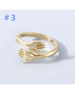 U.S. Fashion Embracing Design Women Golden Wholesale Costume Ring