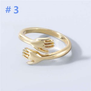 U.S. Fashion Embracing Design Women Golden Wholesale Costume Ring