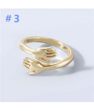 U.S. Fashion Embracing Design Women Golden Wholesale Costume Ring