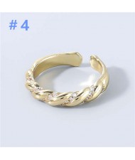 U.S. Fashion Rhinestone Inlaid Weaving Thread Design Women Wholesale Costume Ring