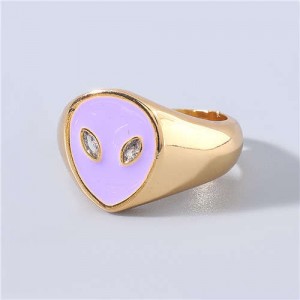 Creative Alien Unique Design Popular Fashion Women Wholesale Costume Ring - Purple