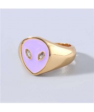 Creative Alien Unique Design Popular Fashion Women Wholesale Costume Ring - Purple