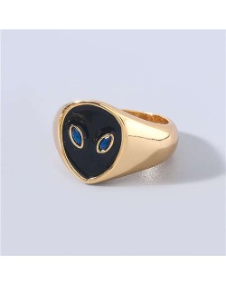 Creative Alien Unique Design Popular Fashion Women Wholesale Costume Ring - Black