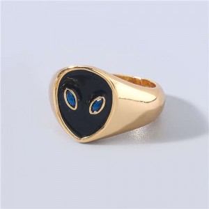 Creative Alien Unique Design Popular Fashion Women Wholesale Costume Ring - Black